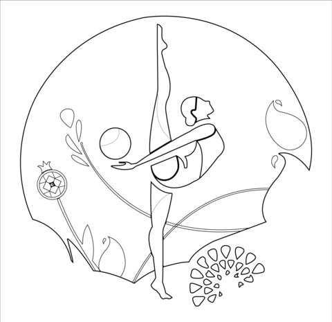 Rhythmic Gymnastics  Coloring Page